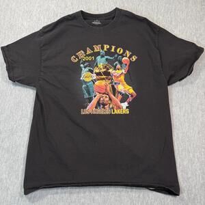 Champion T-Shirt Mens Xl Black Los Angeles Lakers 2001 Nba Champions Graphic